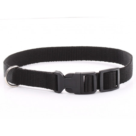 NEW Adjustable Nylon Dog Pet Black Collar 