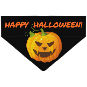 Jack O Lantern Over the Collar Dog Bandana That Slips onto Their Existing Collar Size Small Jack O Lantern Over the Collar Dog Bandana That Slips onto Their Existing Collar Size Small
